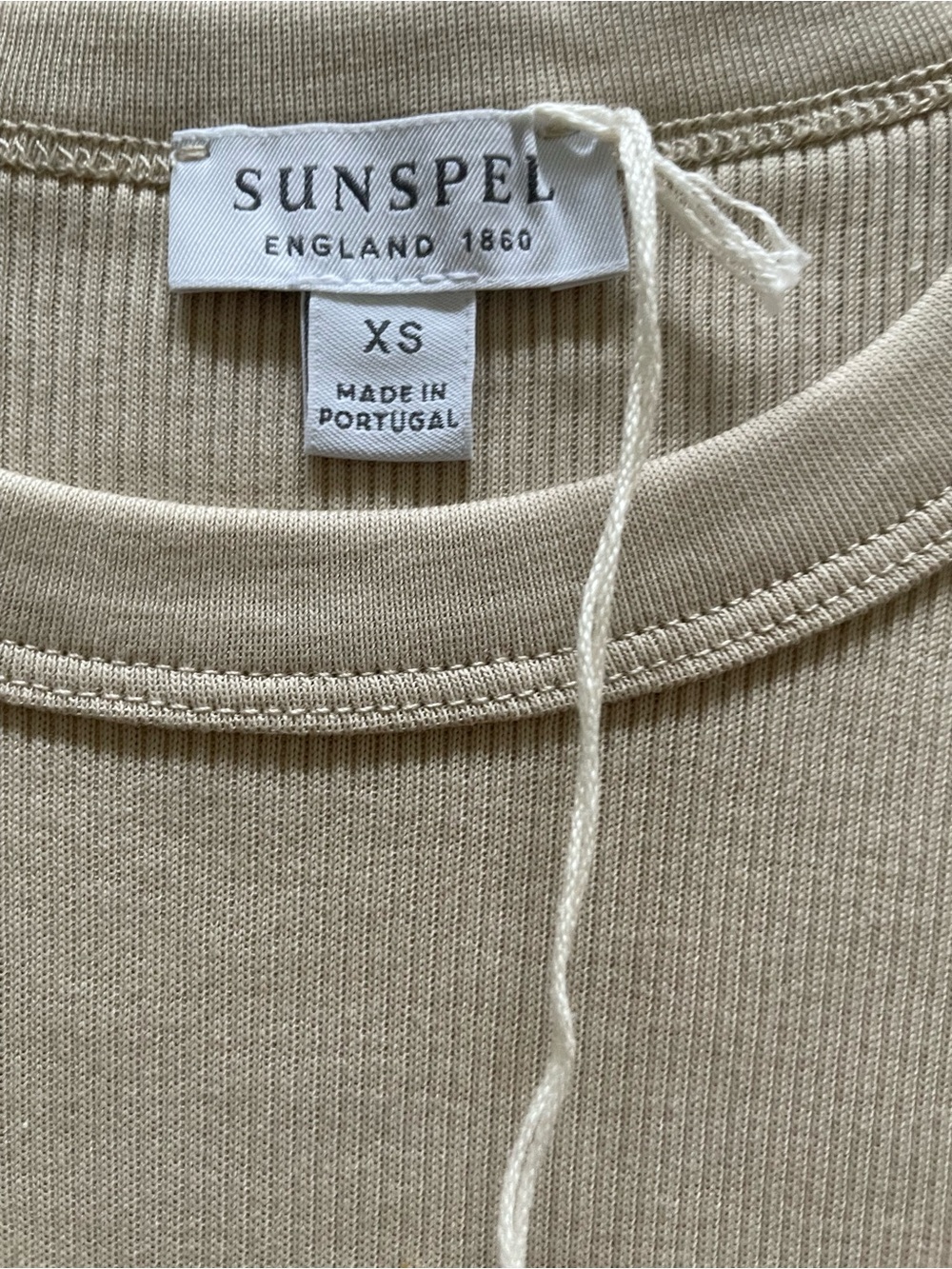 Sunspel Men’s Crewneck Sweater in Sandstone Beige